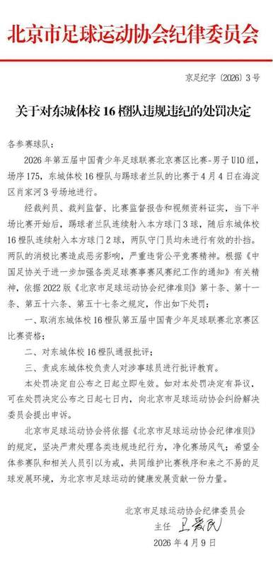  技术视角下的青少年足球诚信危机：从U10假球事件透视青训体系深层漏洞 体育新闻