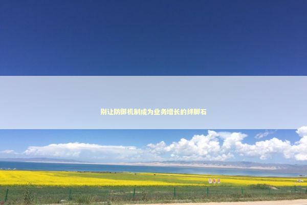 别让防御机制成为业务增长的绊脚石